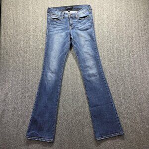 Flying Monkey Jeans Womens 27 Blue Low Rise Bootcut Made In USA Stretch Denim